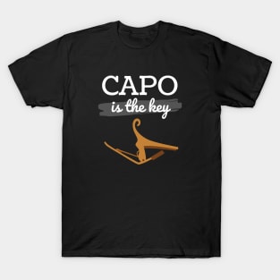 Capo is the Key Wood Capo Dark Theme T-Shirt